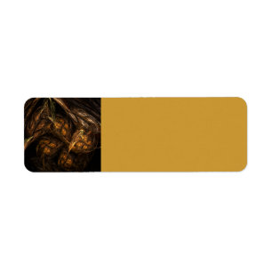 Mother Earth Modern Abstract Art Golden Fractal Label
