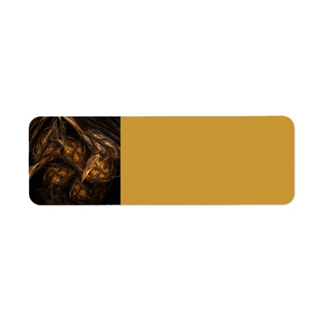 Mother Earth Modern Abstract Art Golden Fractal Label (Front)