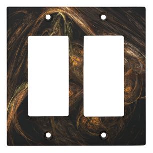 Mother Earth Modern Abstract Art Golden Fractal Light Switch Cover