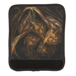 Mother Earth Modern Abstract Art Golden Fractal Luggage Handle Wrap