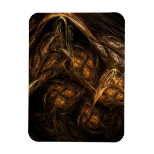 Mother Earth Modern Abstract Art Golden Fractal Magnet