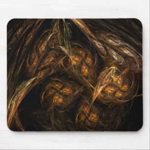 Mother Earth Modern Abstract Art Golden Fractal Mouse Pad