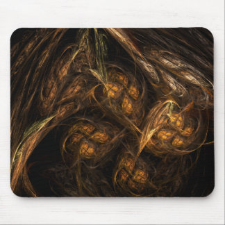 Mother Earth Modern Abstract Art Golden Fractal Mouse Pad