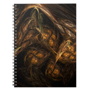 Mother Earth Modern Abstract Art Golden Fractal Notebook