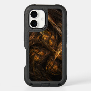 Mother Earth Modern Abstract Art Golden Fractal iPhone 16 Case