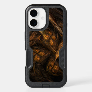 Mother Earth Modern Abstract Art Golden Fractal iPhone 16 Case
