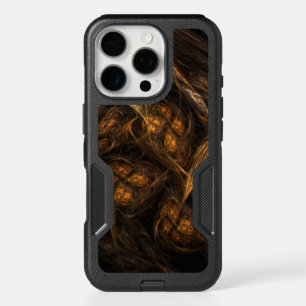 Mother Earth Modern Abstract Art Golden Fractal iPhone 16 Pro Case