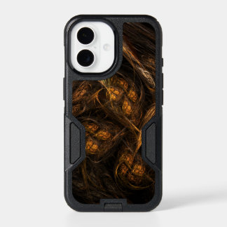 Mother Earth Modern Abstract Art Golden Fractal iPhone 17 Case