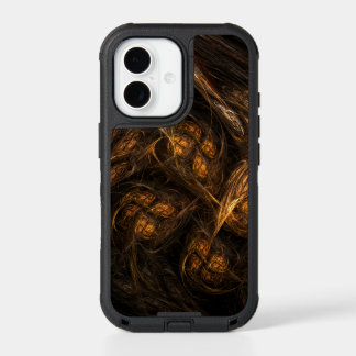 Mother Earth Modern Abstract Art Golden Fractal iPhone 17 Case