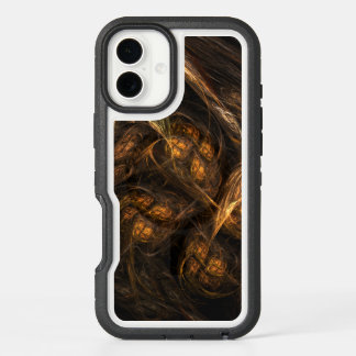 Mother Earth Modern Abstract Art Golden Fractal iPhone 16 Plus Case