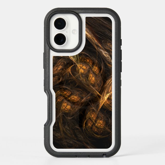 Mother Earth Modern Abstract Art Golden Fractal Otterbox iPhone Case (Back)