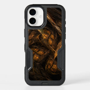 Mother Earth Modern Abstract Art Golden Fractal iPhone 16 Plus Case