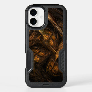 Mother Earth Modern Abstract Art Golden Fractal iPhone 16 Plus Case