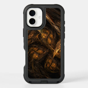 Mother Earth Modern Abstract Art Golden Fractal iPhone 16 Plus Case