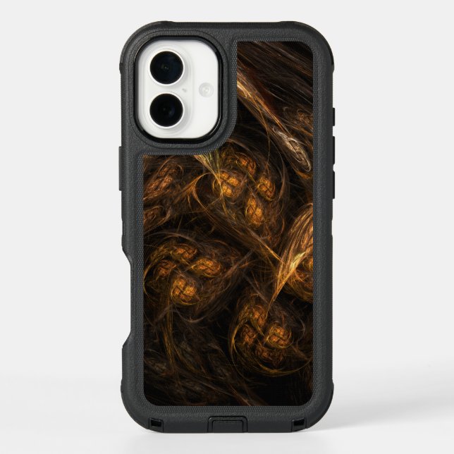 Mother Earth Modern Abstract Art Golden Fractal Otterbox iPhone Case (Back)