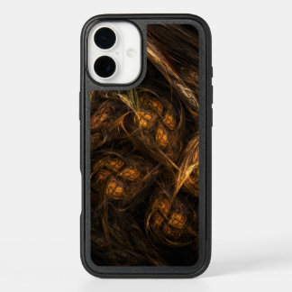 Mother Earth Modern Abstract Art Golden Fractal iPhone 16 Plus Case