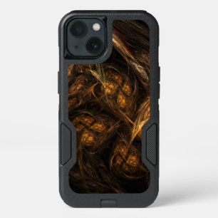 Mother Earth Modern Abstract Art Golden Fractal iPhone 13 Case