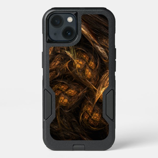 Mother Earth Modern Abstract Art Golden Fractal Otterbox iPhone Case (Back)
