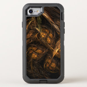 Mother Earth Modern Abstract Art Golden Fractal OtterBox Defender iPhone SE/8/7 Case