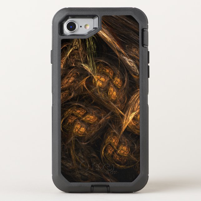 Mother Earth Modern Abstract Art Golden Fractal Otterbox iPhone Case (Back)