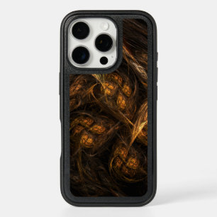 Mother Earth Modern Abstract Art Golden Fractal iPhone 16 Pro Case