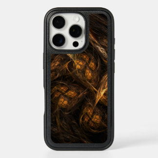 Mother Earth Modern Abstract Art Golden Fractal iPhone 16 Pro Case