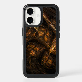 Mother Earth Modern Abstract Art Golden Fractal iPhone 16 Case