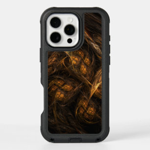 Mother Earth Modern Abstract Art Golden Fractal iPhone 16 Pro Max Case