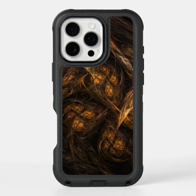 Mother Earth Modern Abstract Art Golden Fractal Otterbox iPhone Case (Back)