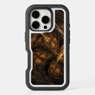 Mother Earth Modern Abstract Art Golden Fractal iPhone 16 Pro Case