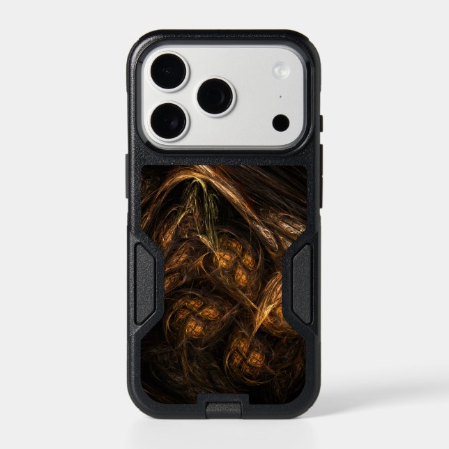Mother Earth Modern Abstract Art Golden Fractal Otterbox iPhone Case (Back)