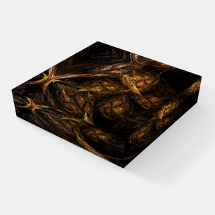 Mother Earth Modern Abstract Art Golden Fractal Paperweight