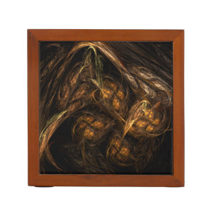 Mother Earth Modern Abstract Art Golden Fractal Pencil Holder