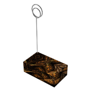 Mother Earth Modern Abstract Art Golden Fractal Place Card Holder