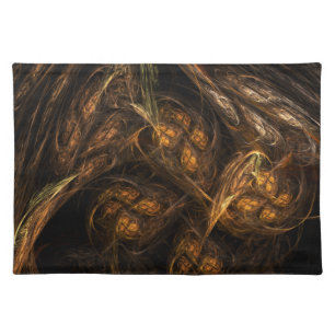 Mother Earth Modern Abstract Art Golden Fractal Placemat