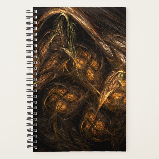 Mother Earth Modern Abstract Art Golden Fractal Planner (Front)