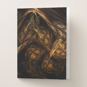 Mother Earth Modern Abstract Art Golden Fractal Pocket Folder