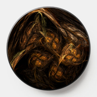 Mother Earth Modern Abstract Art Golden Fractal PopSocket