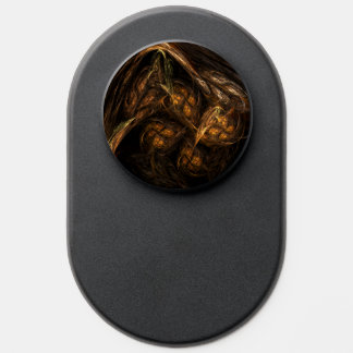 Mother Earth Modern Abstract Art Golden Fractal PopSocket