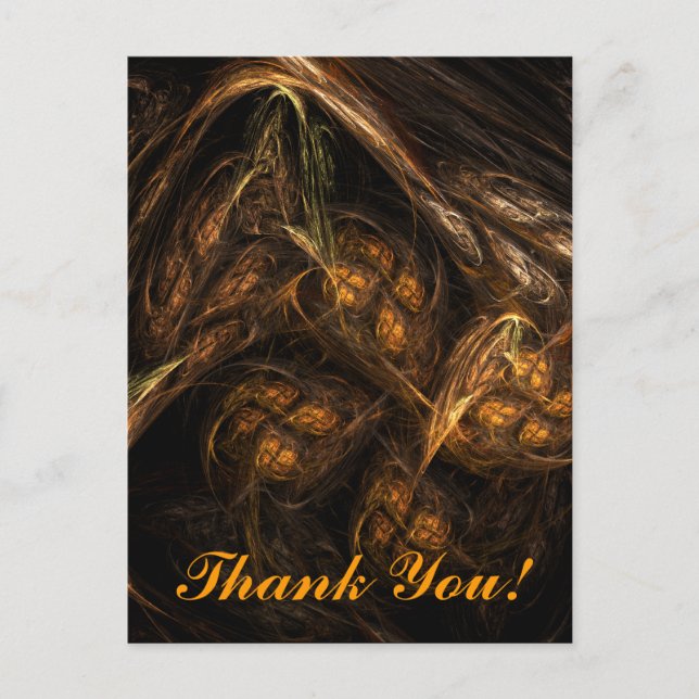 Mother Earth Modern Abstract Art Golden Fractal Postcard (Front)