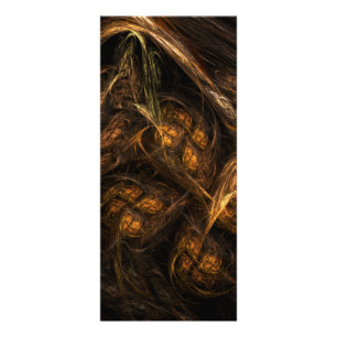 Mother Earth Modern Abstract Art Golden Fractal Rack Card