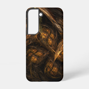 Mother Earth Modern Abstract Art Golden Fractal Samsung Galaxy S22 Case