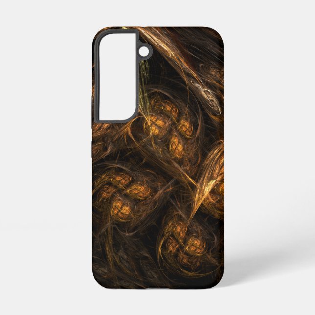Mother Earth Modern Abstract Art Golden Fractal Samsung Galaxy Case (Back)