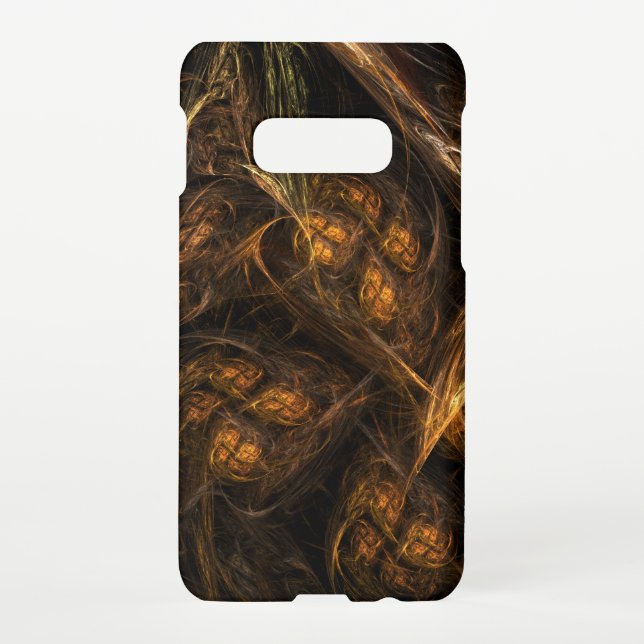 Mother Earth Modern Abstract Art Golden Fractal Samsung Galaxy Case (Back)