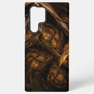 Mother Earth Modern Abstract Art Golden Fractal Samsung Galaxy S22 Ultra Case