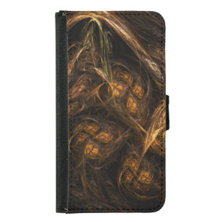 Mother Earth Modern Abstract Art Golden Fractal Samsung Galaxy S5 Wallet Case