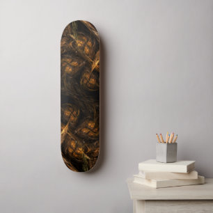 Mother Earth Modern Abstract Art Golden Fractal Skateboard