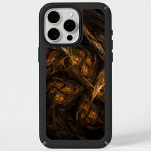 Mother Earth Modern Abstract Art Golden Fractal iPhone 15 Pro Max Case