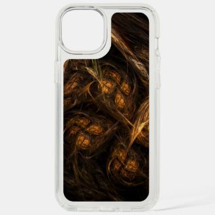 Mother Earth Modern Abstract Art Golden Fractal iPhone 15 Plus Case