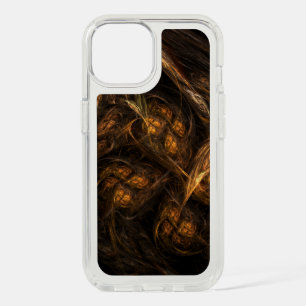 Mother Earth Modern Abstract Art Golden Fractal iPhone 15 Case
